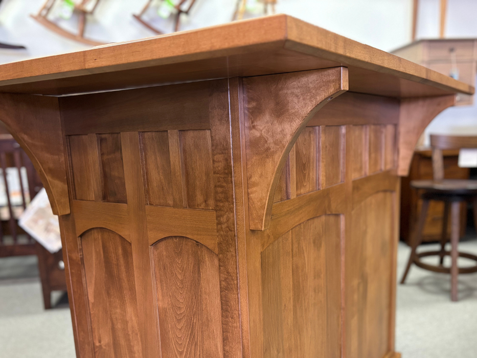 Amish Home Bar - 56" Mission - Solid Brown Maple - Millcreek Swivel Bar Stools 5