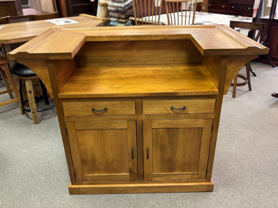 Amish Home Bar - 56" Mission - Solid Brown Maple - Millcreek Swivel Bar Stools 8