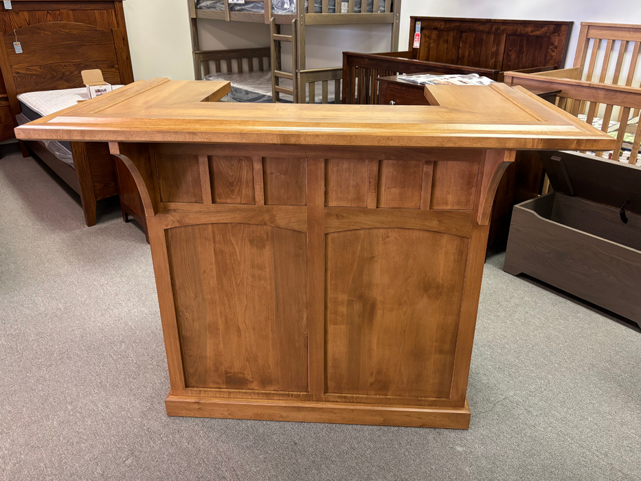 Amish Home Bar - 56" Mission - Solid Brown Maple - Millcreek Swivel Bar Stools 9