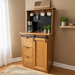 Amish Homestead Coffee Bar - Solid Oak - Barn Doors - Tongue and Groove Back - Integrated Outlet - Plenty of Storage - In-Room