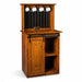 Amish Homestead Coffee Bar - Solid Quarter Sawn White Oak - Barn Doors - Tongue and Groove Back - Integrated Outlet - Plenty of Storage -Blank Background - Door Open