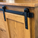 Amish Homestead Coffee Bar - Solid Quarter Sawn White Oak - Barn Doors - Tongue and Groove Back - Integrated Outlet - Plenty of Storage - Barn Door Track Detail
