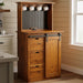 Amish Homestead Coffee Bar - Solid Quarter Sawn White Oak - Barn Doors - Tongue and Groove Back - Integrated Outlet - Plenty of Storage - In-Room