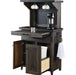 Amish Homestead Reclaimed Coffee Bar - Genuine Reclaimed Barnwood - Coffee Hutch With Outlet and Mug Hangers - K-Cup Holder - Pull-out Surface - Storage Underneath - Solid Wood - Drawers Open