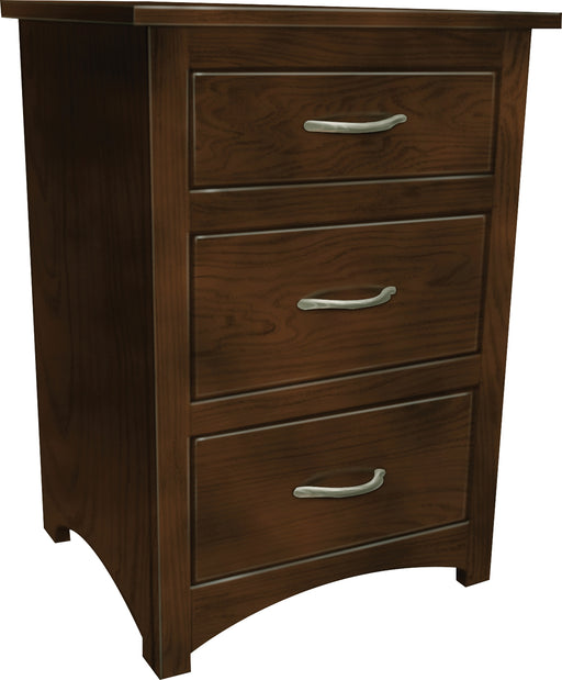 Amish Hopewell Nightstand Contemporary Style on Brown Maple with Rich Tobacco Stain