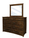 Amish High Hopewell Shaker Style Dresser in Rich tobacco Stain on Brown Maple Wood