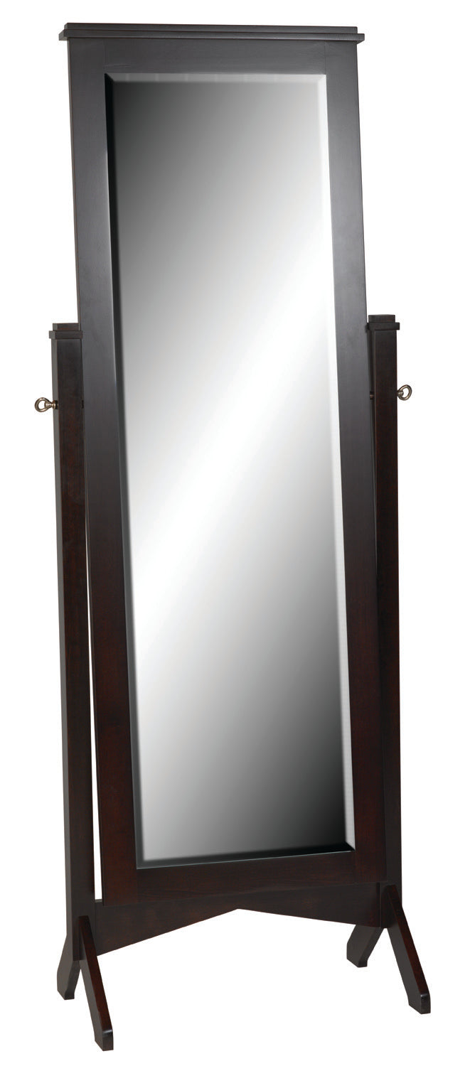Amish Horizon Chevelle Mirror  in Onyx Stain on Brown Maple wood with Storage bed in a Shaker Style
