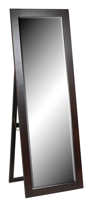 Amish horizon Standing Mirror in Onyx Stain on Brown Maple wood with Storage bed in a Shaker Style