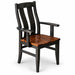 Amish Houstin Dining Chair - Emerson Woodcraft - Contemporary Amish Dining Chair - Solid Brown Maple - Arm Chair