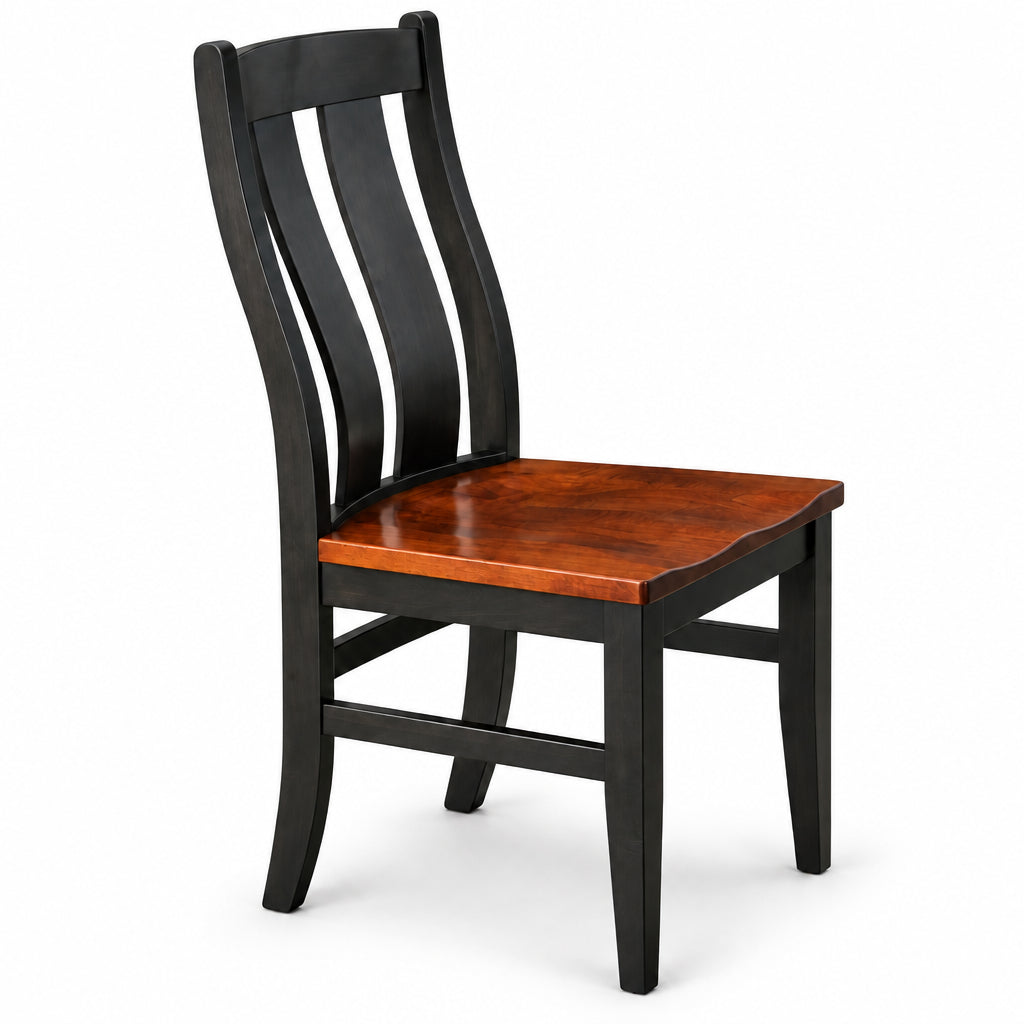 Amish Houstin Dining Chair - Emerson Woodcraft - Contemporary Amish Dining Chair - Solid Brown Maple - Side Chair