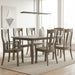 Amish Houston Dining Set - Curved Shaker Leg Table - Houston Dining Chairs Brown Maple - OCS-135 Driftwood