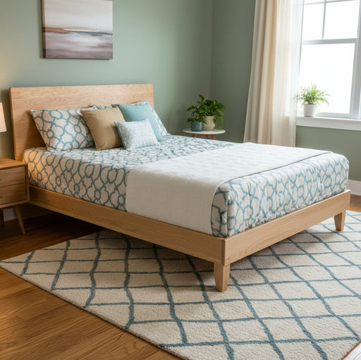 Amish Hudson Style Modern Bed with Natural Sap Cherry