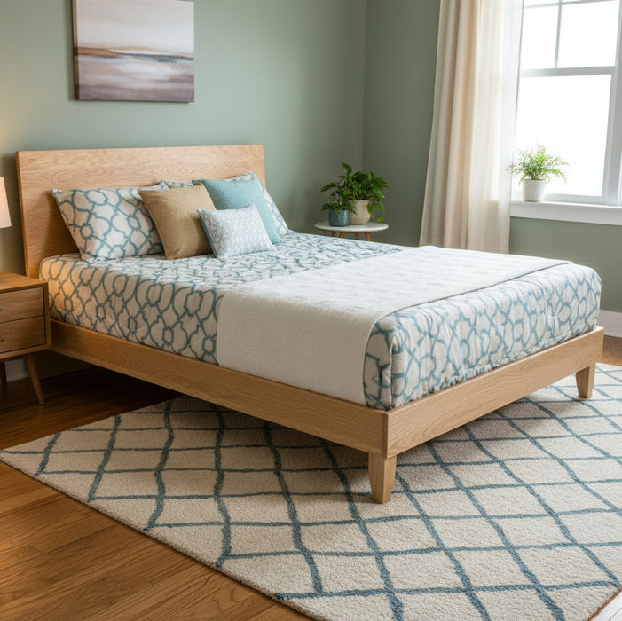 Amish Hudson Style Modern Bed with Natural Sap Cherry