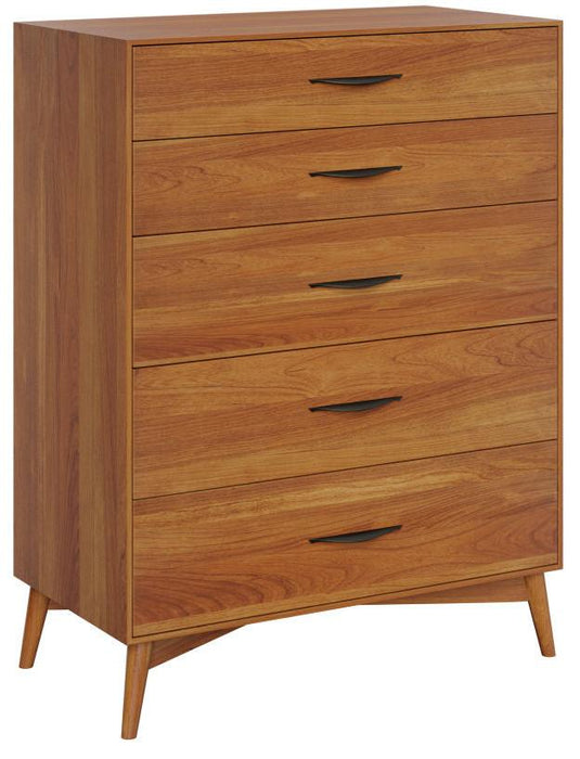 Amish Hudson Style Chest of Drawers in Natural Sap Cherry with DBH-2000 Handles