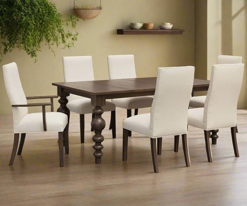 Amish Hudson Fabric Dining Chair - Amish Upholstered Dining Chair -  Y&M Chair - Annabelle Leg Table - Dining Set