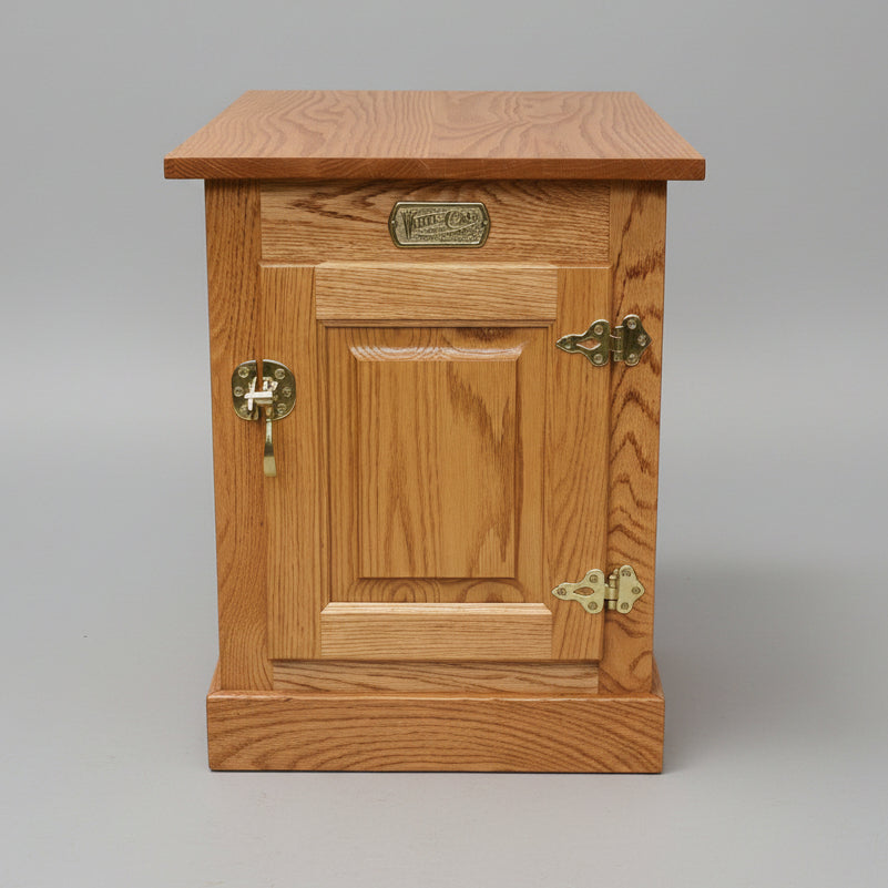 Amish Ice Box White Clad Enclosed End Table Antique Style with Latch Hardware