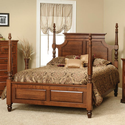 Amish Jamestown 4-Poster Bed - Solid Cherry Amish Poster Bed - Troyer Ridge Furniture 1