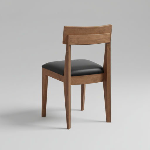 Amish Jamie Fabric Seat Dining Chair - OCS-133 Tundra - Leather Seat - Back View Of Chair