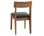 Amish Jamie Fabric Seat Dining Chair - OCS-133 Tundra - Leather Seat - Back View Of Chair