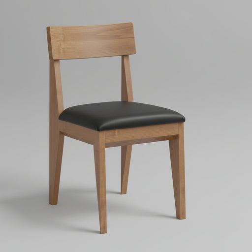 Amish Jamie Fabric Seat Dining Chair - OCS-133 Tundra - Leather Seat - Front View Of Chair