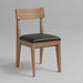 Amish Jamie Fabric Seat Dining Chair - OCS-133 Tundra - Leather Seat - Front View Of Chair