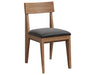 Amish Jamie Fabric Seat Dining Chair - OCS-133 Tundra - Leather Seat - Front View Of Chair