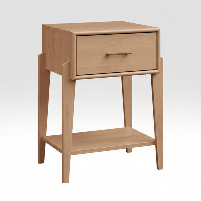 Amish Java Mid-Century Modern 1-Drawer Open Night Stand - J&M Woodworking - Mid-Century Amish Bedroom 1