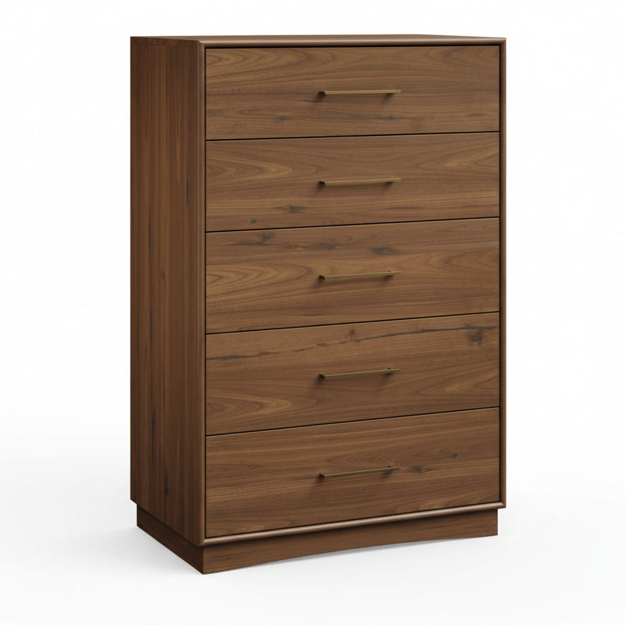 Amish Java Mid-Century Modern Chest of Drawers - J&M Woodworking - Amish Made Mid-Century Bedroom - Solid Walnut Bedroom