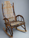 Amish Jumbo Curved Arm Split Hickory Rocking Chair Rustic Log Cabin Rocker