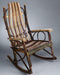 Amish Jumbo Walnut & Hickory Split Rocking Chair Log Cabin Rustic Rocker