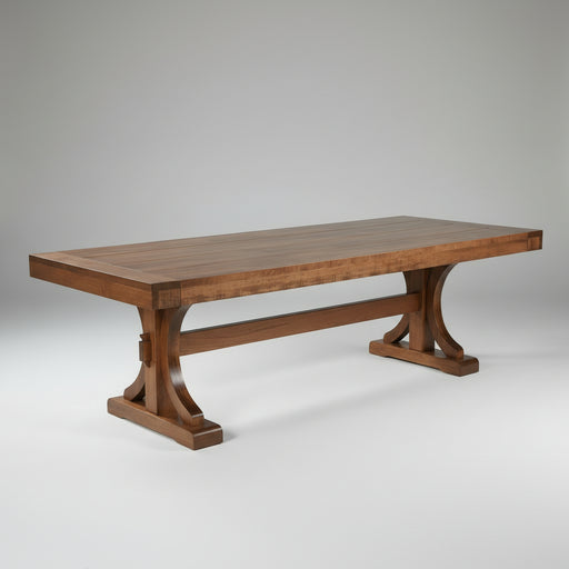 Amish Karlisle Trestle Table - 40" x 84" - Rough Sawn Wormy Maple