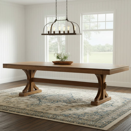 Wooden table with a rustic design on a gray background