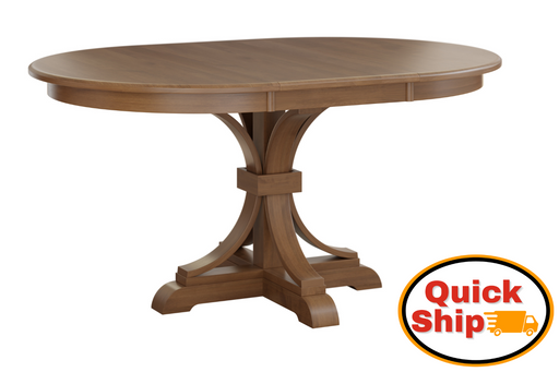 Amish Karston Single Pedestal Dining Set - Solid Oak, Maple, Or Hickory - Sunrise Furniture - Ready in 3 Days - Quick Ship 4