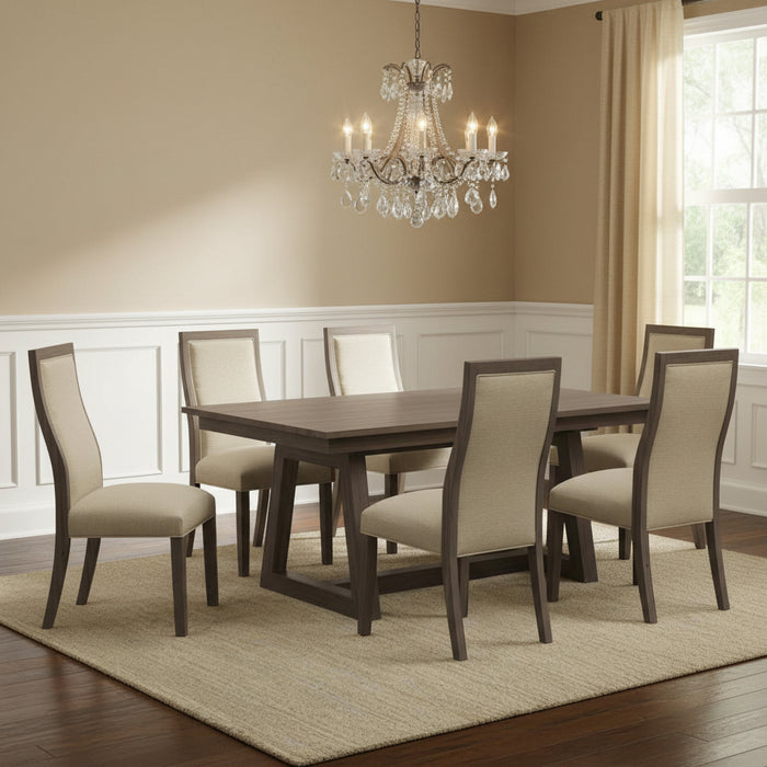 Amish Kelly Fabric Dining Chair & Vannick Table Set - Amish Upholstered Dining Set - Y&M Chair