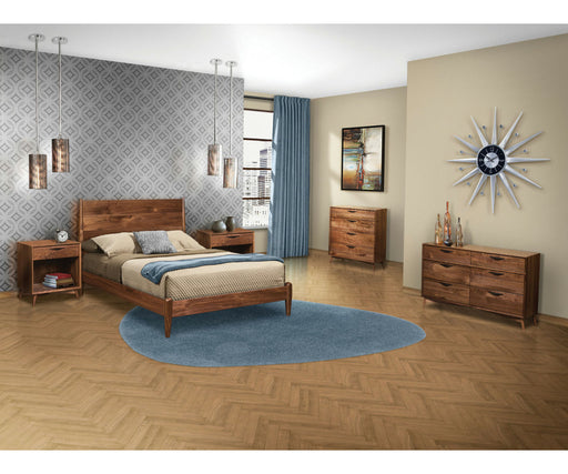 Amish Kenton Bedroom Set Modern Style on Walnut wood with a natural finish