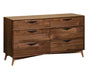 Amish Kenton Style Dresser on Walnut Wood with a Natural Stain. and a Modern Look