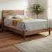 Amish Kenton Style Bed on Walnut with a Natural Finish and a Modern Look