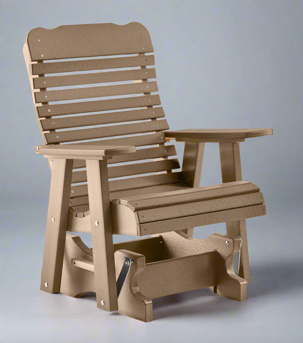 Levi Leisure Curve Back Glider Amish Poly Curved Back Glider Front Facing