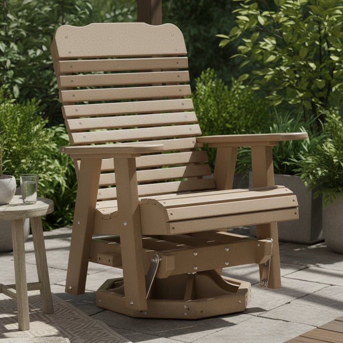 Amish Keywest Curved Back Swivel Glider