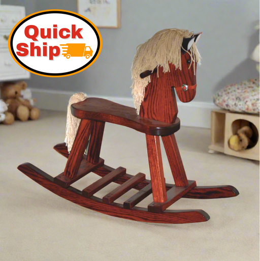 Amish Kids Flat Seat Rocking Horse Oak Wood OCS 113 Michaels Fast Shipping Quick Ship