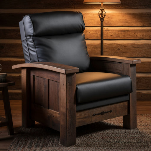 Amish Kimbolton Reclaimed Barnwood Living Room Chair - Genuine Reclaimed Barnwood - Quality Fabrications