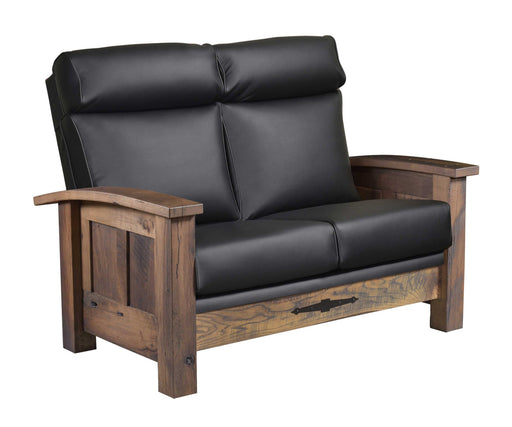 Amish Kimbolton Reclaimed Barnwood Love Seat - Genuine Reclaimed Barnwood - Quality Fabrications - Plain Photo