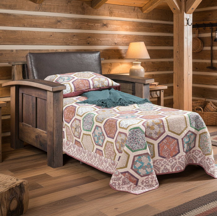 Amish Kimbolton Reclaimed Barnwood Sleeper Chair - Genuine Reclaimed Barnwood - Quality Fabrications - Commercial Photo