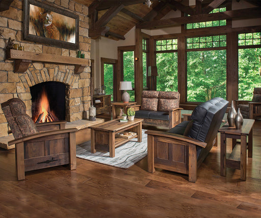 Amish Kimbolton Reclaimed Barnwood Sofa - Genuine Reclaimed Barnwood - Quality Fabrications - Group Photo