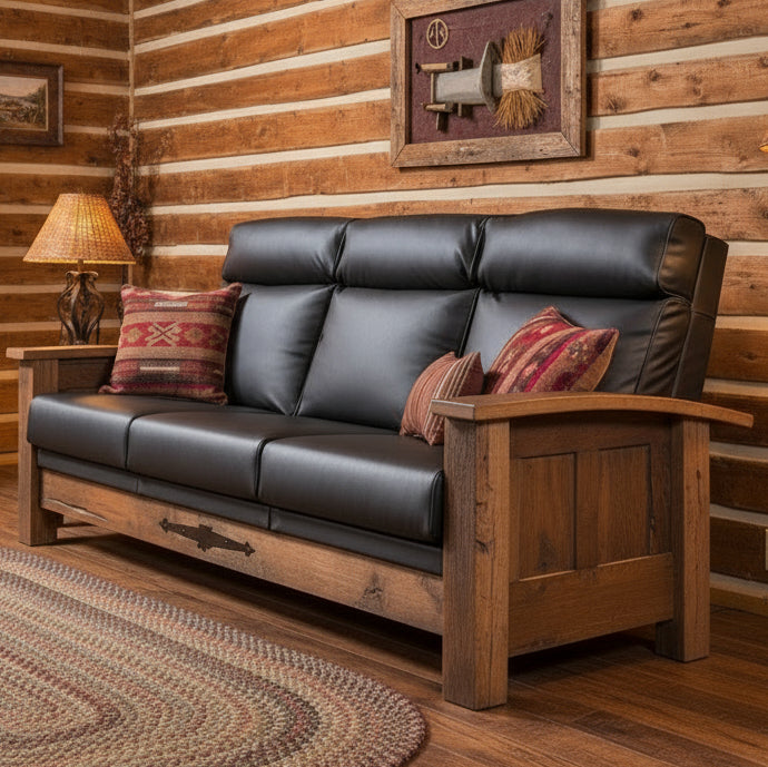 Amish Kimbolton Reclaimed Barnwood Sofa - Genuine Reclaimed Barnwood - Quality Fabrications