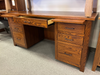 Amish Kleski Double Pedestal Desk - Solid Oak Amish Desk - OCS-113 Michaels Stain 1 