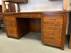 Amish Kleski Double Pedestal Desk - Solid Oak Amish Desk - OCS-113 Michaels Stain 4