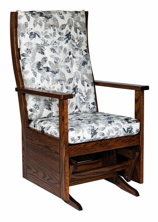 Amish Oak Ladderback Contemporary Swivel Gliding Rocking Chair