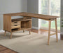 Amish Lake Mills Corner Desk Brown Maple Sandstone Stain Color