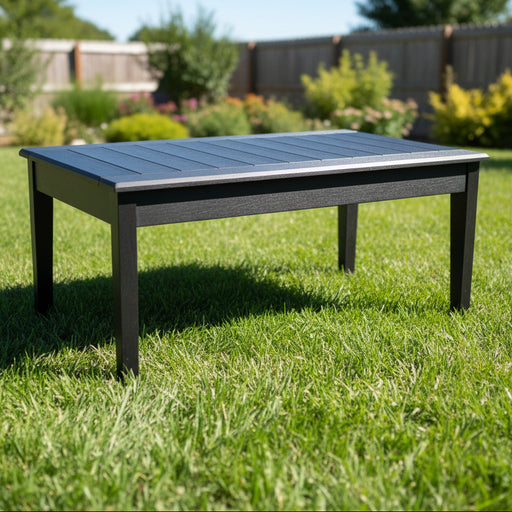 Levi Leisure Living Planked Top Coffee Table Amish Poly Modern Plank Top Coffee Table Front Facing - Main Photo with Background